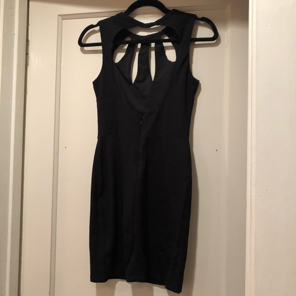 Black Cutout Mini Dress w/ Open Back - Picture 4 of 5